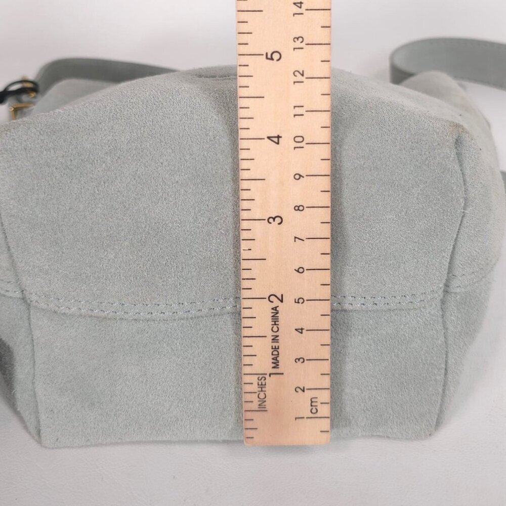NEW Margot NEW YORK Kaye Mini Bucket LEATHER Suede Blue Crossbody‎ Bag MG3318-KU - Picture 4 of 14